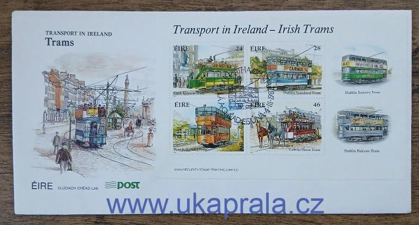 IRSKO FDC aršík Bl6, Historické tramvaje, r. 1987