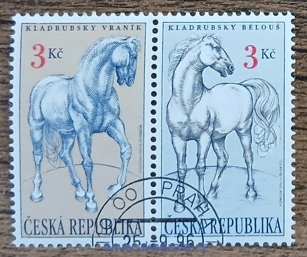 ČR raz. 122/123, Kladrubští koně, r. 1996
