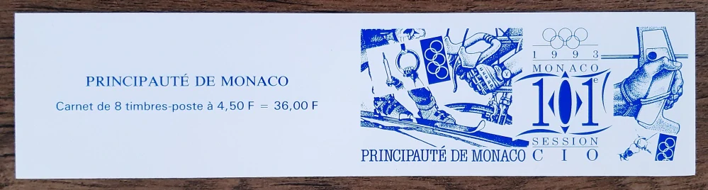 MONAKO ** sešitek MH11, Olympijský komitét, sport, r. 1993