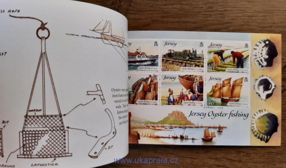Jersey, sešitek ** MH 27,  Lov ústřic na Jersey, r. 2014