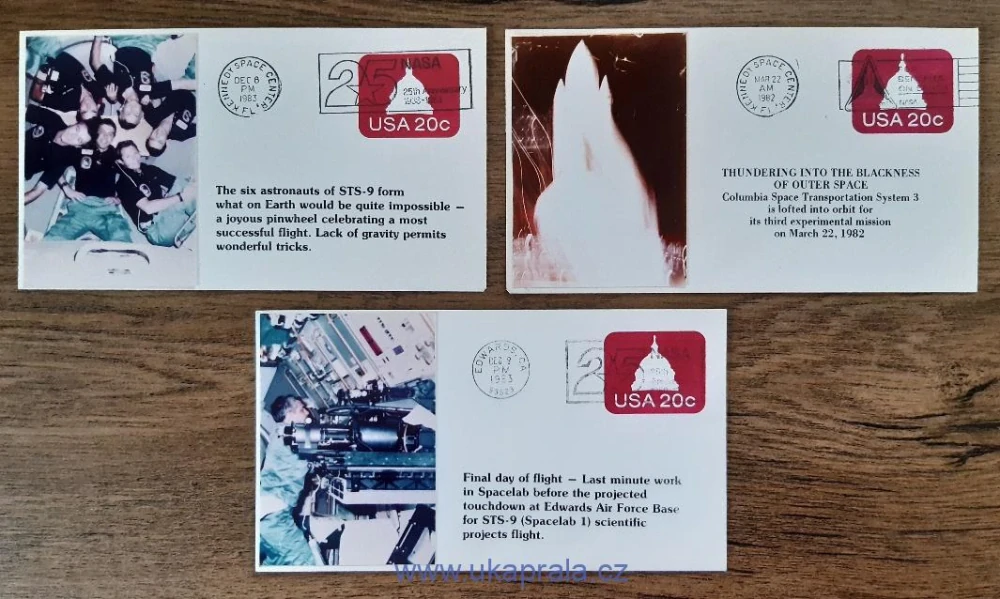 NASA, sada 15ks obálek s fotografiemi z mise STS9 Columbia, r. 1983