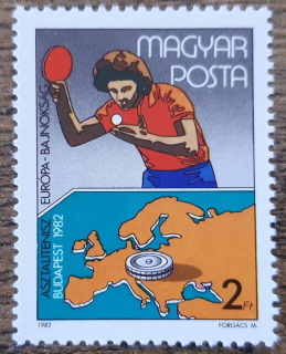 Maďarsko ** 3547A, stolní tenis, r. 1982