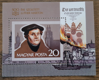 Maďarsko ** aršík B165A, Martin Luther, r. 1983