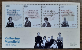 Nový Zéland ** aršík,Katherine Mansfield,r.2023