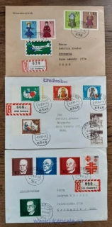 NSR 3ks obálek s R-nálepkami z let 1967-69