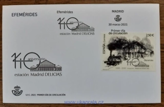 Španělsko 5524 FDC 140 let železniční stanice Delicias,r.2021