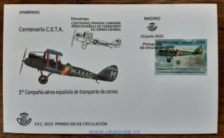 Španělsko 5633 FDC letecká pošta, r.2022