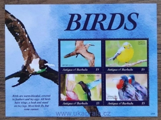 ANTIGUA A BARBUDA ** aršík ptáci, "Birds" r. 2022
