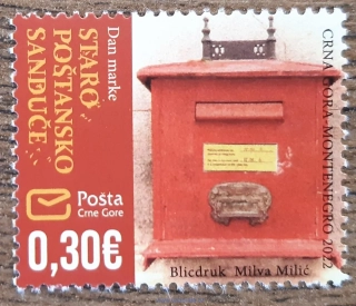 Černá Hora ** 491 Den známky,stará poštovní schránka, r.2022