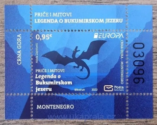 Černá Hora ** aršík Bl 30 EUROPA, mýty a legendy, r. 2022
