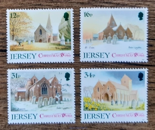 Jersey ** 453/6 vánoční, kostely, r. 1988