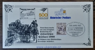 NSR, Pamětní list k 500. výročí pošty, jízda poštovního dostavníku, r. 1990