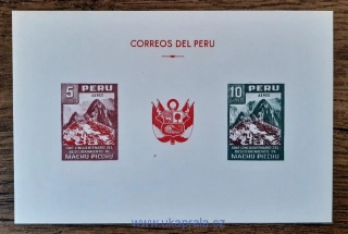 Peru ** aršík Bl.4 Machu Picchu, r. 1961