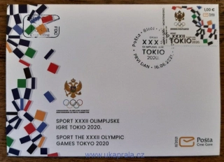 ČERNÁ HORA FDC 465 LOH Tokio 2020, r. 2021