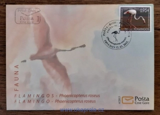 ČERNÁ HORA FDC 369 Plameňák růžový, r. 2015