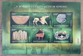 Maďarsko ** aršík muzeum Kincsei, NEZOUBKOVANÝ, r. 2023
