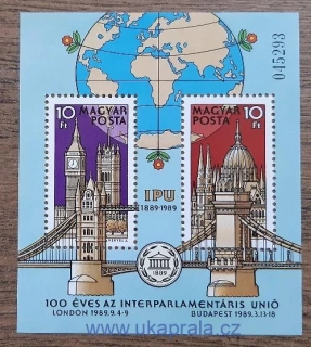 Maďarsko aršík ** Bl202A, IPU, r. 1989