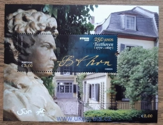 Portugalsko ** aršík Bl 456, L. van Beethoven, 250. výročí, r. 2020