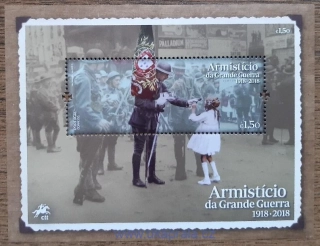 Portugalsko ** aršík Bl 436, 100 let od ukončení První světové války, r. 2018