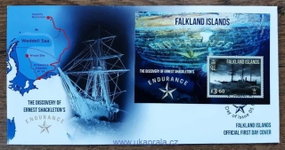 FALKLANDY FDC aršík E. Shackleton, vrak Endurance, R. 2024