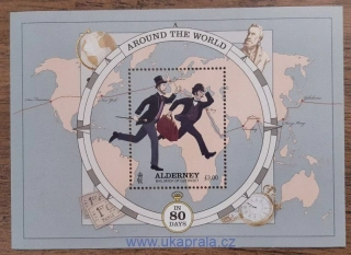 Alderney ** aršík Bl 56 J. Verne, Cesta kolem světa, r.2023