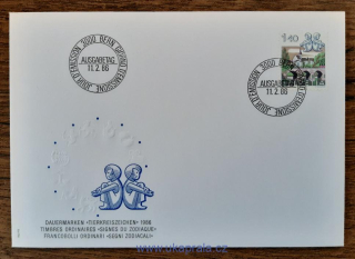 ŠVÝCARSKO FDC 1314, znamení zvěrokruhu, r. 1986