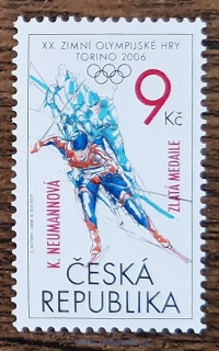 ČR ** 468 XX. ZOH Turín, přítisk K. Neumannová, r. 2006