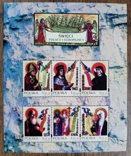 POLSKO ** aršík Bl 155, evropští světci, r. 2002