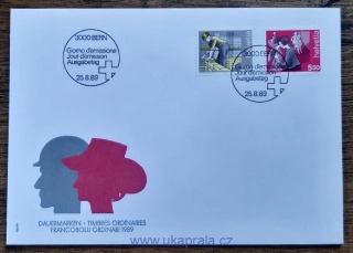 ŠVÝCARSKO FDC 1402/3, člověk a povolání, r. 1989