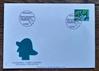 ŠVÝCARSKO FDC 1413, člověk a povolání, r. 1990