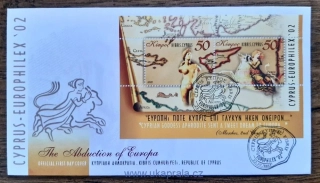 KYPR (ŘECKO) FDC aršík Bl 23 CYPRUS-EUROPHILEX ´02, r. 2002