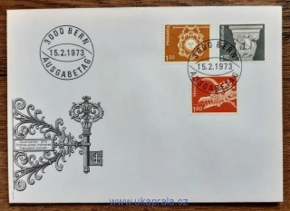 ŠVÝCARSKO FDC 991/3, umění a řemesla, r. 1973