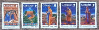GIBRALTAR ** 847/51 vánoční, r. 1998