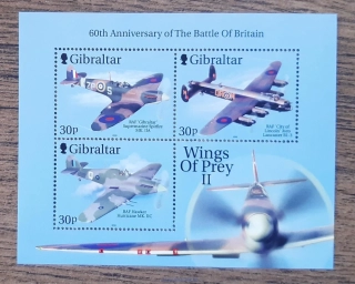 GIBRALTAR ** aršík Bl 43 vojenská letadla a dravci II, r. 2000