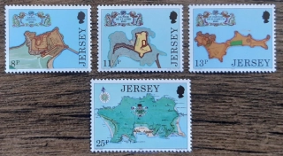 JERSEY ** 212/15 pevnosti, mapy, r. 1980