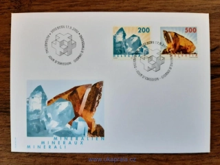 Švýcarsko FDC 1808/9 A, minerály, r. 2002