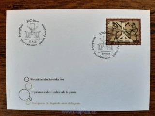 Švýcarsko FDC 1807, tiskařský list, pošta, r. 2002