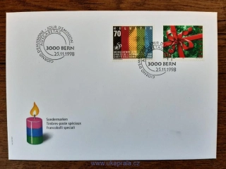 ŠVÝCARSKO FDC 1670/1, výročí, vánoční, r. 1998