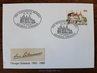 ŠVÝCARSKO FDC 1535 G. Simenon, r. 1994