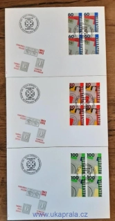 ŠVÝCARSKO FDC 1496/8 4bloky, 150 let švýcarských známek, r. 1993