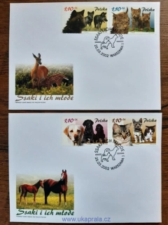 POLSKO FDC 3960/3, savci s mláďaty, r. 2002