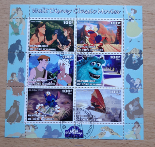 Pobřeží slonoviny raz. aršík, Walt Disney, kreslené postavičky, r. 2003