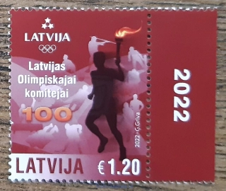 LOTYŠSKO ** 1161, OH, 100 let olymp. komitétu, r. 2022