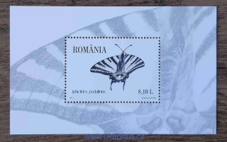 RUMUNSKO ** aršík Bl 498 motýli, r. 2011