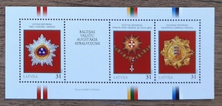 LOTYŠSKO ** aršík Bl 24, řády, r. 2008
