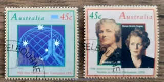 AUSTRÁLIE raz. 1368/9 50 let žen v parlamentu, r. 1993