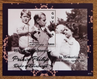 GUYANA ** aršík, Princ Filip, Memory, r. 2021