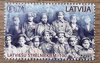 LOTYŠSKO **  965, lotyšští střelci, 100. výročí, r. 2015