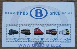 BELGIE ** aršík, 100. výročí belgických železnic, NOVINKA R. 2026