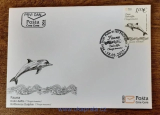 ČERNÁ HORA FDC delfín skákavý, r. 2025